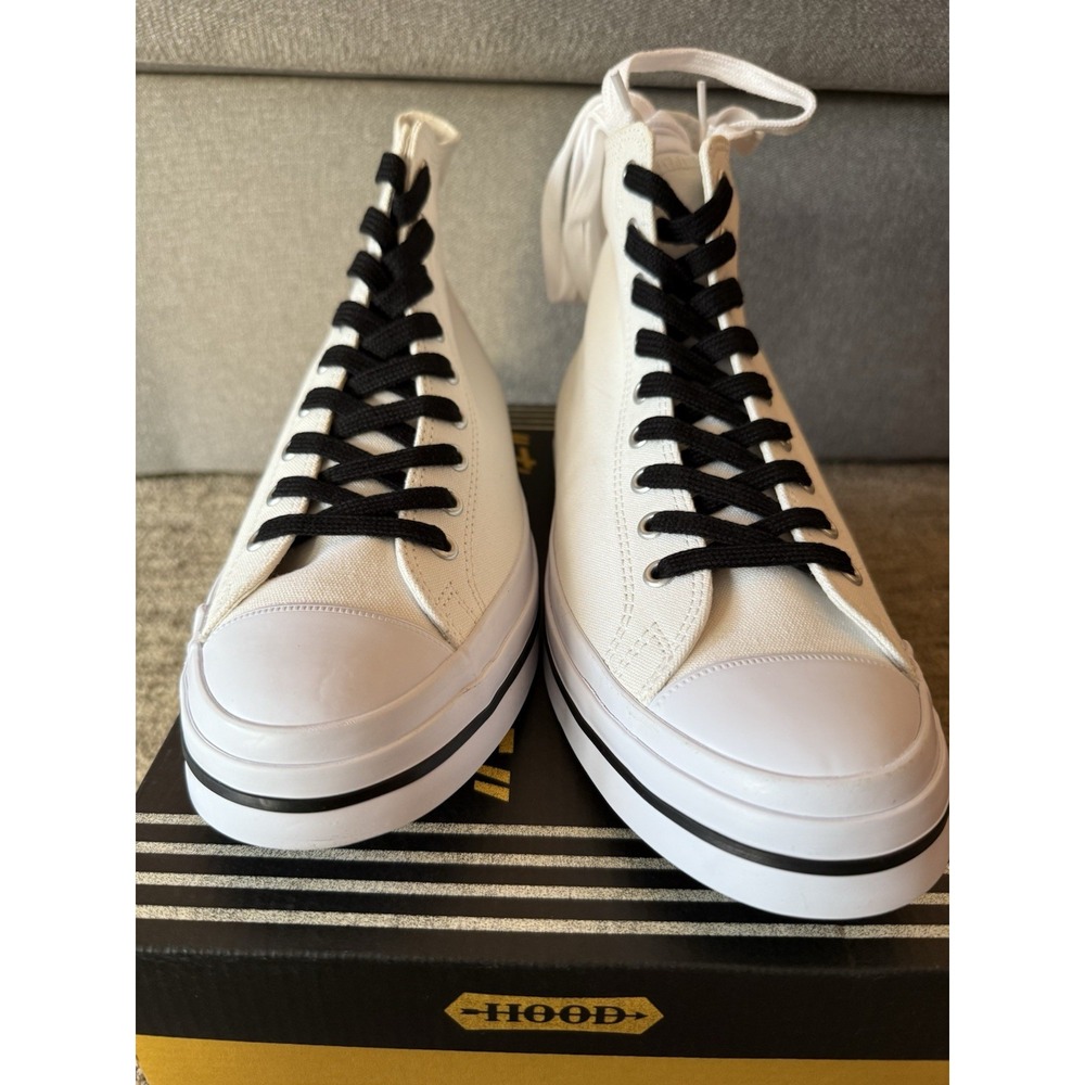 New Hoods Conference 55 HC  White High Tops Mens 8  Women‎ 10 White & Black